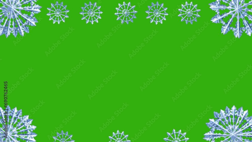 Rotating Snowflakes Frame: Green Screen Christmas Design