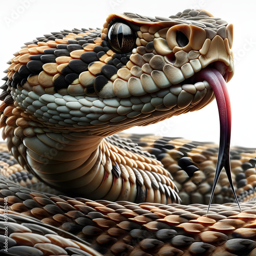 Rattlesnake - crotalus isolated on White background photo