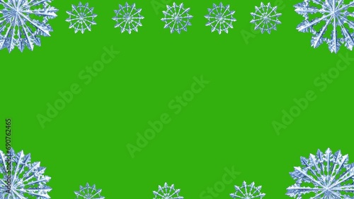 Wallpaper Mural Rotating Snowflakes Frame: Green Screen Christmas Design Torontodigital.ca