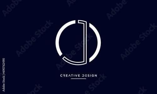 Alphabet letters OJ or JO logo monogram