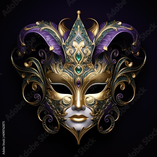 venetian carnival mask isolated on black