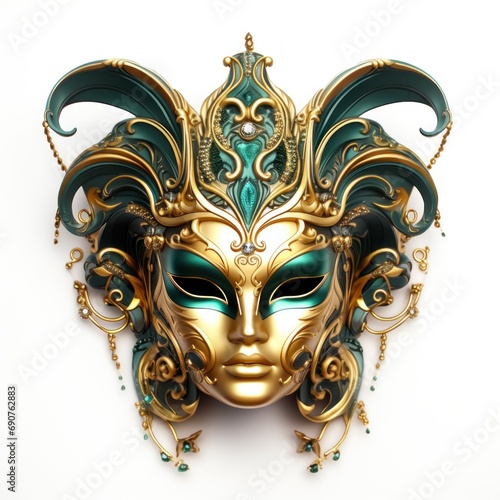 venetian carnival mask isolated on white
