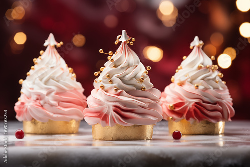 Wallpaper Mural sweet cake with berries on a beautiful christmas background Torontodigital.ca