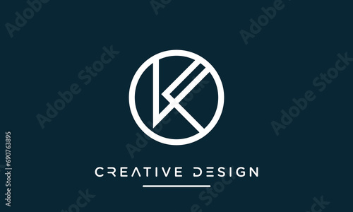 Alphabet letters OK or KO logo monogram