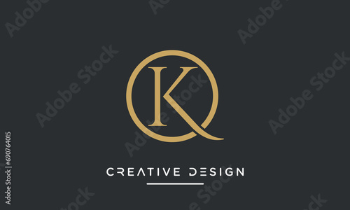 Alphabet letters OK or KO logo monogram