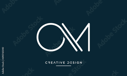 OM or MO Alphabet letters logo monogram