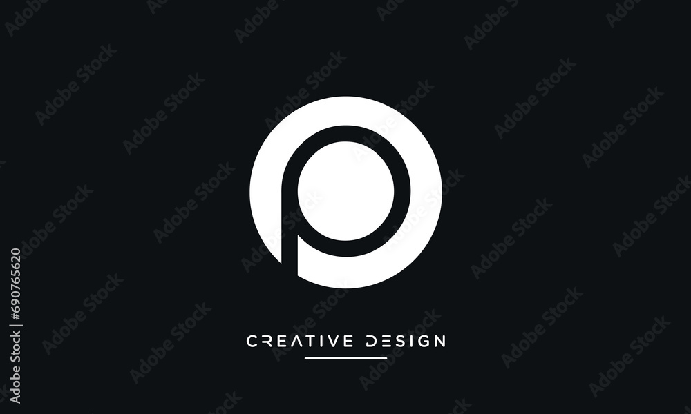 Alphabet letters OP or PO logo monogram Alphabet letters OP or PO logo monogram