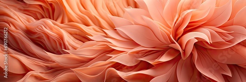 Panoramic floral banner in peach color for 2024 year trend
