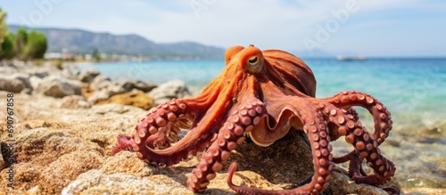 Scared common octopus Octop...