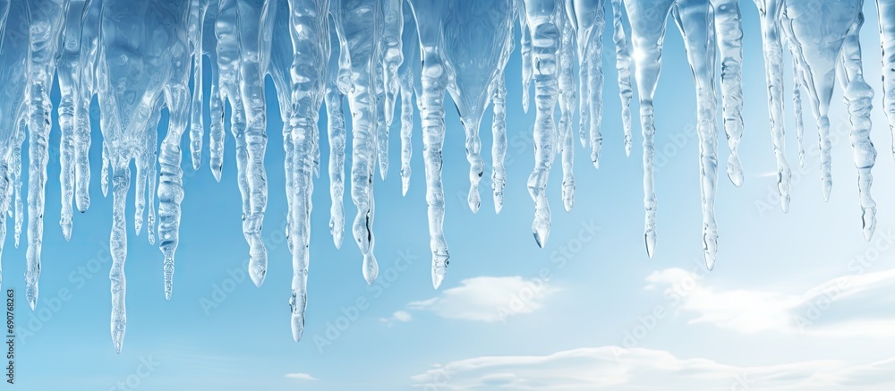 The Icicle icon captures the enchanting beauty of winter. Copyspace image. Header for website template The Icicle icon captures the enchanting beauty of winter. Copyspace image. Header for website template