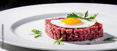 Tasty Steak tartare Raw bee...