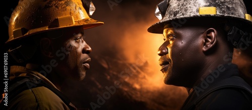 Two young African mine work...
