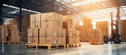 Shipment cartons box on pal...