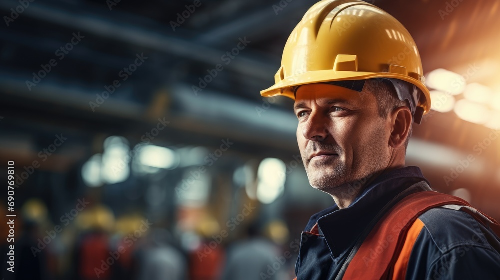Heavy hard working engineer factory worker portrait wallpaper background Heavy hard working engineer factory worker portrait wallpaper background