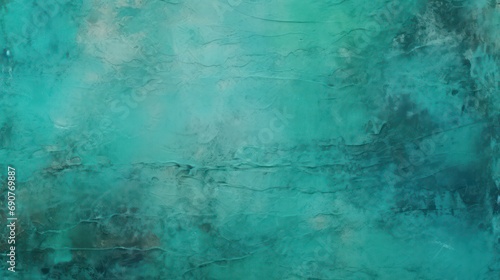Blue mint teal jade emerald green color, rough grain uneven grungy plaster texture surface background. © Matthew