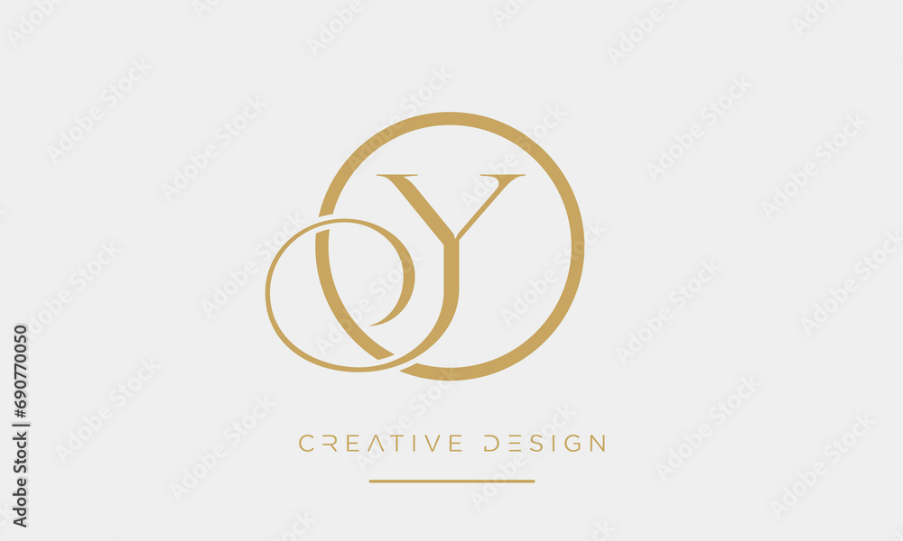 Alphabet letters OY or YO logo monogram Alphabet letters OY or YO logo monogram