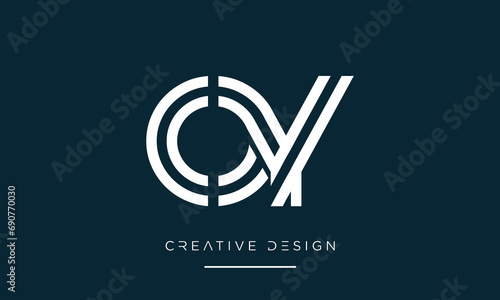 Alphabet letters OY or YO logo monogram