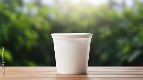 Empty paper milk yogurt cup template mockup wallpaper background photo