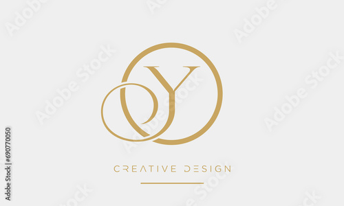 Alphabet letters OY or YO logo monogram