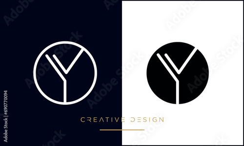 Alphabet letters OY or YO logo monogram