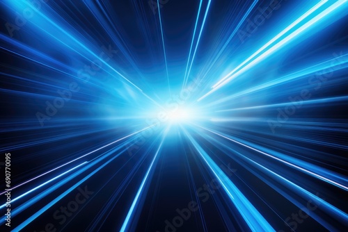 A dynamic image featuring a blue light streaking across a black background. Perfect for adding a futuristic touch to designs or as a background element for technology-related projects