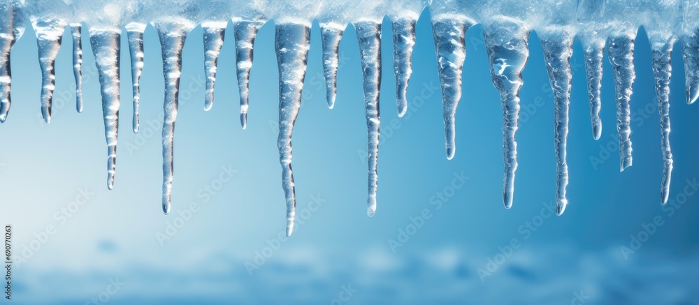 The Icicle icon captures the enchanting beauty of winter. Copyspace image. Square banner. Header for website template The Icicle icon captures the enchanting beauty of winter. Copyspace image. Square banner. Header for website template