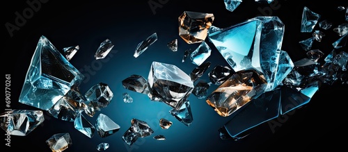 shards of glass isolated on...