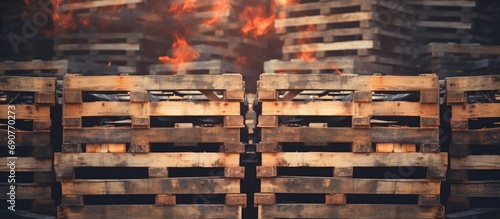 Stock Piles of wooden palle...