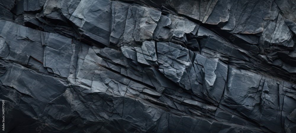 Black rock texture background. Rough mountain surface with cracks. Black stone background with space for design Black rock texture background. Rough mountain surface with cracks. Black stone background with space for design