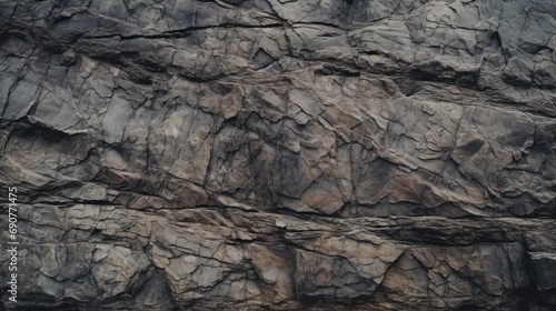 Dark brown rock texture background. Close-up Mountain rough surface. Stone wall background with copy space for design banner