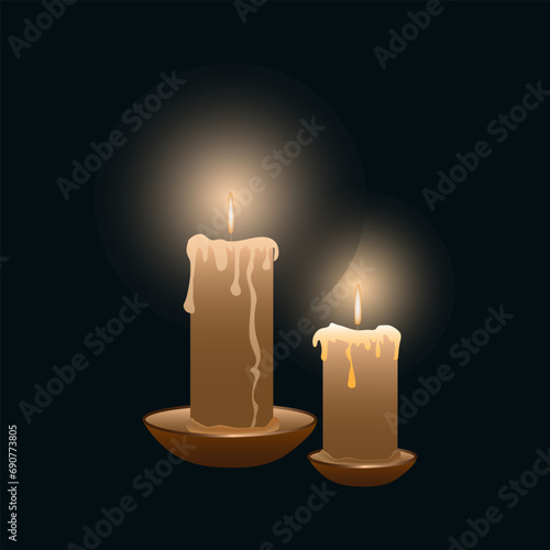 burning candles on a  black background