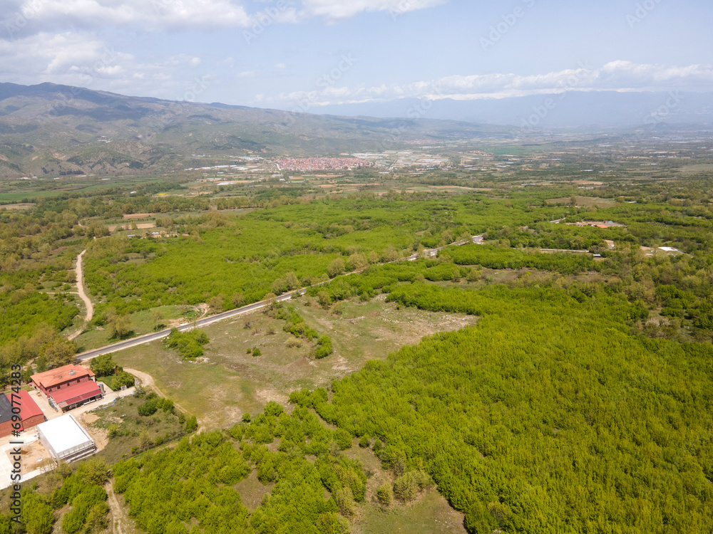 Obraz premium Aerial view of Petrich valley, Bulgaria