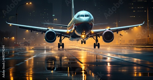 samolot pasażerski na płycie lotniska