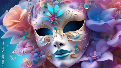 venetian carnival mask, carnival mask. carnival mask on black, carnival mask isolated  photo