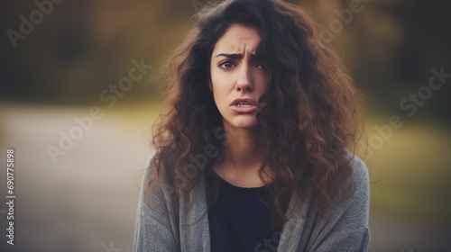 A Woman's Concerned Expression photo