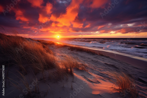 Sunset over the dunes of the Baltic Sea © Alicia