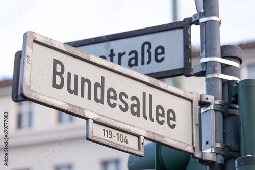 Photography Straßenschild Bundesallee in Berlin Steglitz