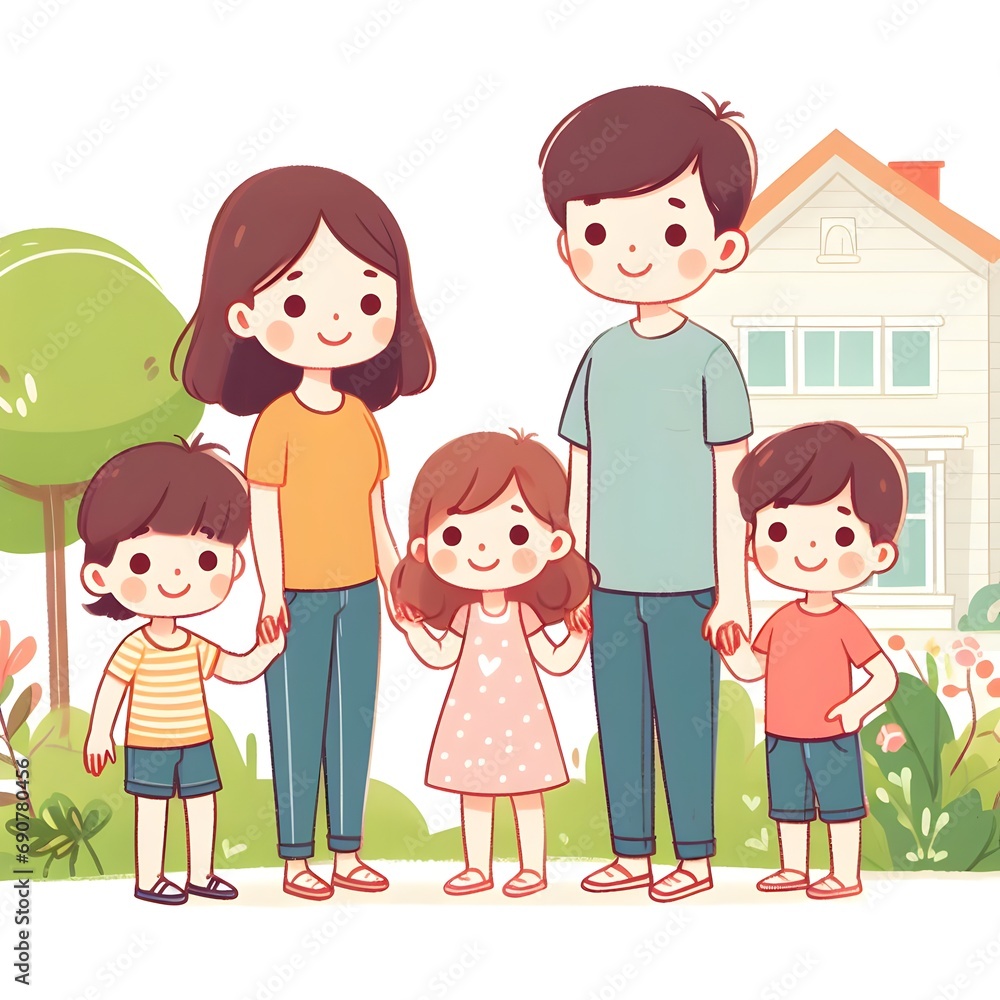 happy family with children.family day . family illustration poster happy family greeting card for family day happy family with children.family day . family illustration poster happy family greeting card for family day