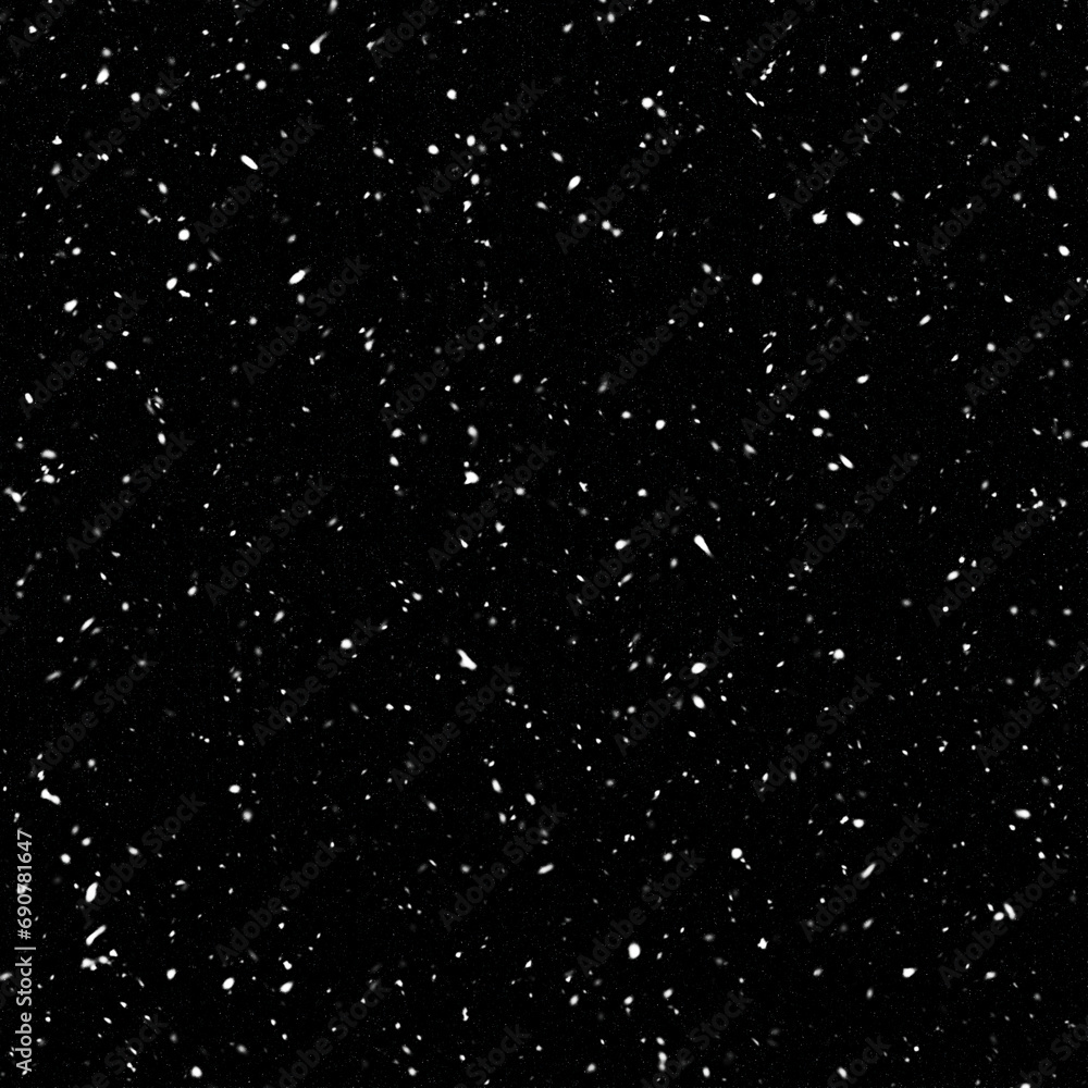 Snow overlay. Christmas snow  isolated on black background. Snowflakes. Falling snowflakes