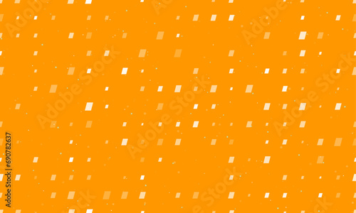 Seamless background pattern of evenly spaced white parallelogram symbols of different sizes and opacity. Vector illustration on orange background with stars photo