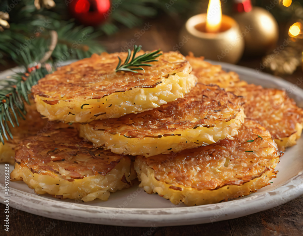 Christmas Hash Browns on the festive table.