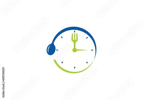 simple food time logo design vector template