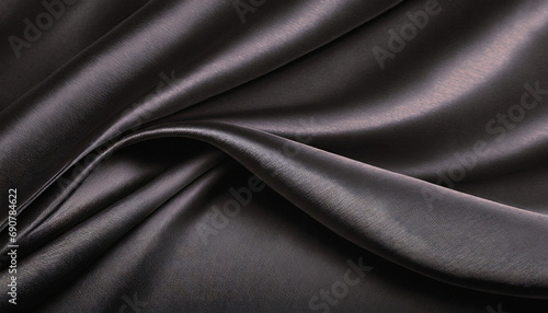 Deep silk satin. Shiny fabric. Soft wavy folds smooth. Elegant background with space