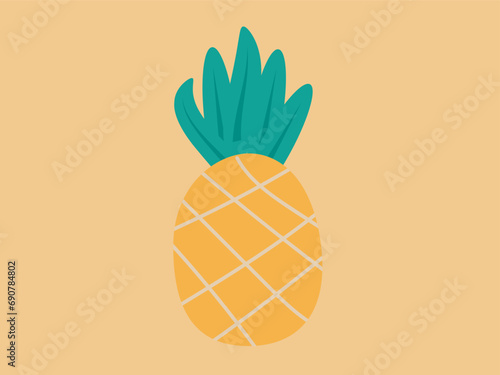 Decorative Pineapples cartoon vector illustrations