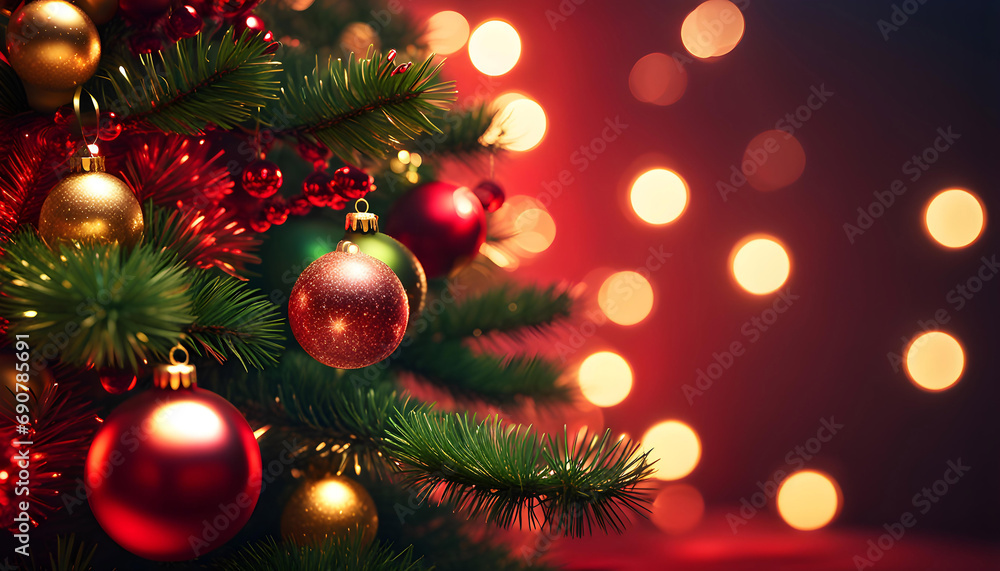 Delicate elegant 3D Merry Christmas and Happy New Year background template
