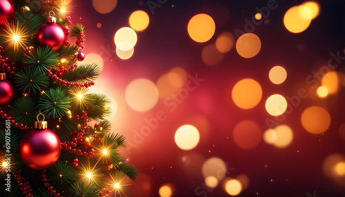 Delicate elegant 3D background template with Christmas tree on a beautiful background  Merry Christmas and Happy New Year
