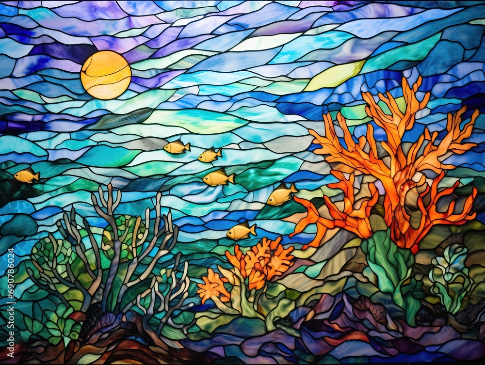 stained window in the night stained window in the night