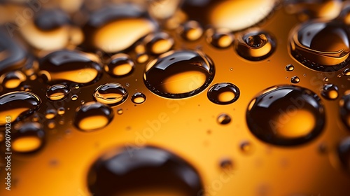 A macro shot of motor oil drops coalescing on a garage floor, showcasing the elegance in the fluidity of a substance vital to engine health