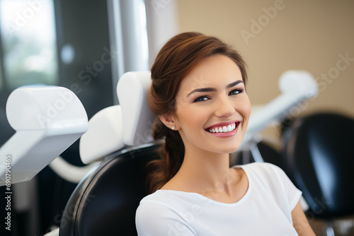 beautiful young woman in a beauty salon sitting on a chair for treatments. beauty procedure concept