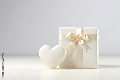 Gift concept with white heart